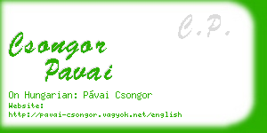 csongor pavai business card